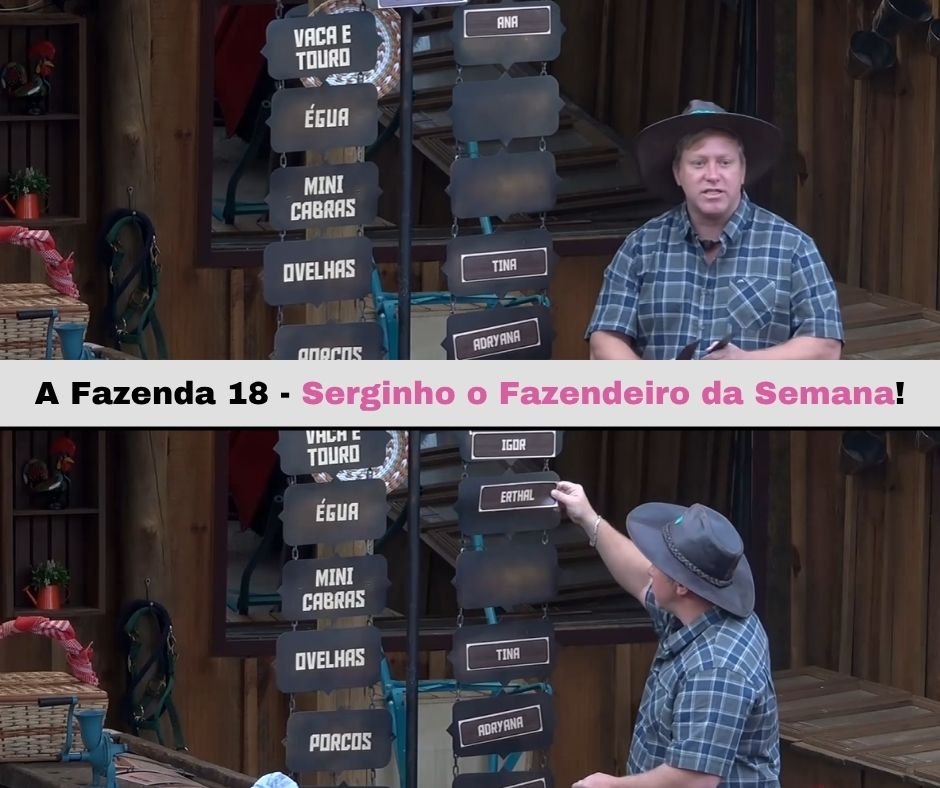 Sérgio Hondjakoff com o chapéu de Fazendeiro em A Fazenda 18